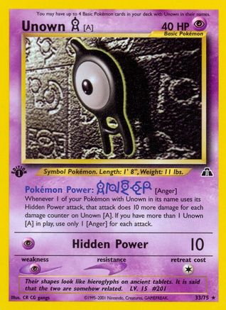 Unown [A] (33)  - Unlimited Neo Discovery - Rare