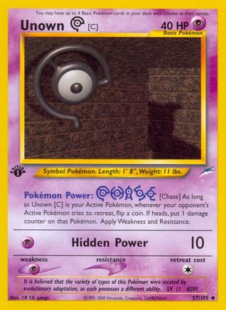 Unown [C]/105  - 1st Edition Neo Destiny - Uncommon