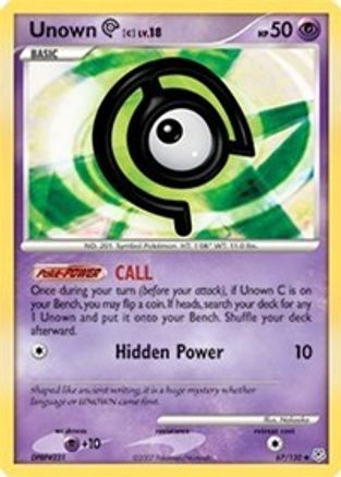 Unown [C] 067  - Reverse Holofoil Diamond and Pearl - Uncommon
