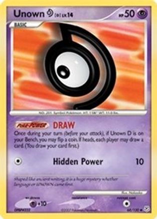 Unown [D]/130  - Reverse Holofoil Diamond and Pearl - Uncommon