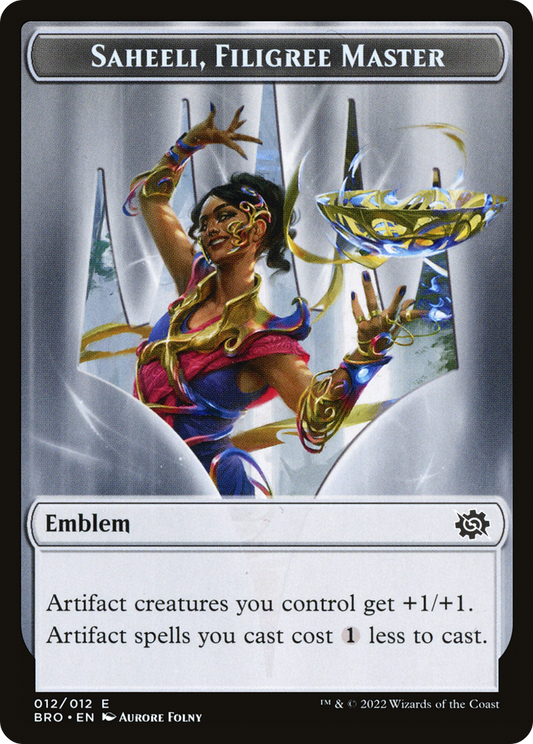 Saheeli, Filigree Master Emblem (TBRO-012) - The Brothers' War Tokens Foil