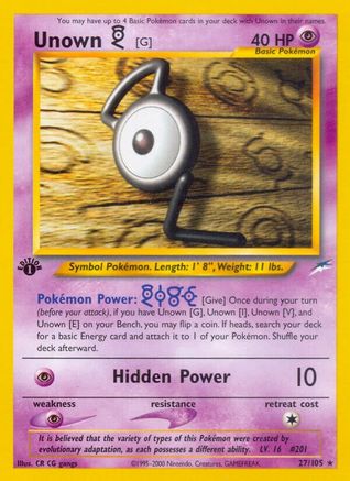 Unown [G]  - 1st Edition Neo Destiny - Rare