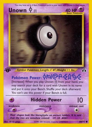 Unown [I] 068  - 1st Edition Neo Discovery - Common