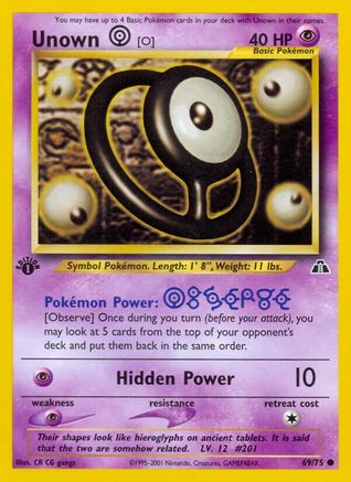 Unown [O] 069  - 1st Edition Neo Discovery - Common