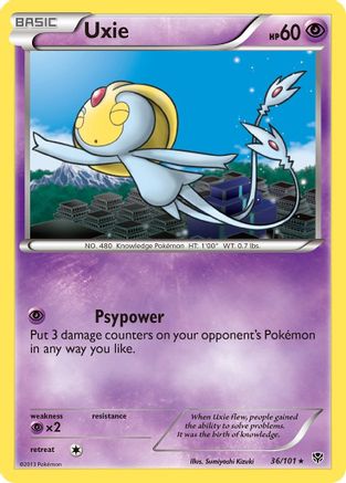 Uxie  - Reverse Holofoil Plasma Blast - Rare