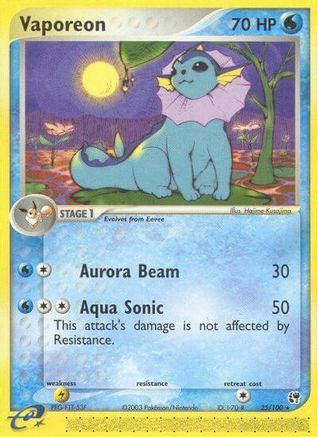 Vaporeon/100  - Reverse Holofoil Sandstorm - Rare