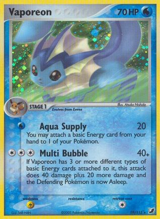 Vaporeon  - Holofoil Unseen Forces - Holo Rare