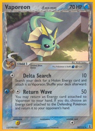 Vaporeon (Delta Species)  - Reverse Holofoil Delta Species - Holo Rare