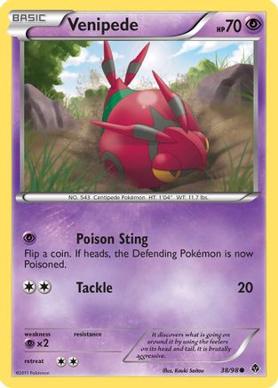 Venipede  - Reverse Holofoil Emerging Powers - Common