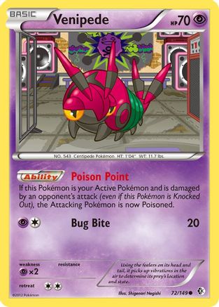 Venipede  - Reverse Holofoil Boundaries Crossed - Common