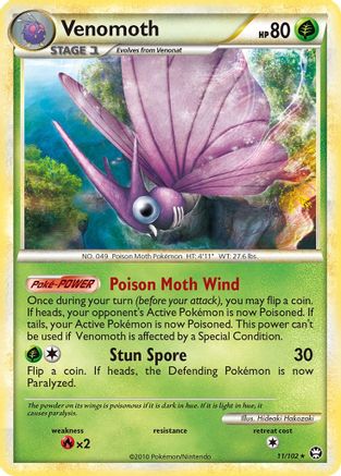 Venomoth 011  - Holofoil Triumphant - Holo Rare