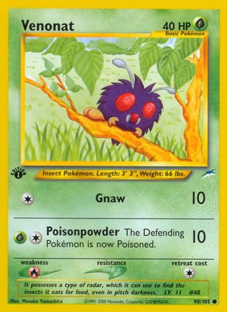 Venonat 090  - 1st Edition Neo Destiny - Common