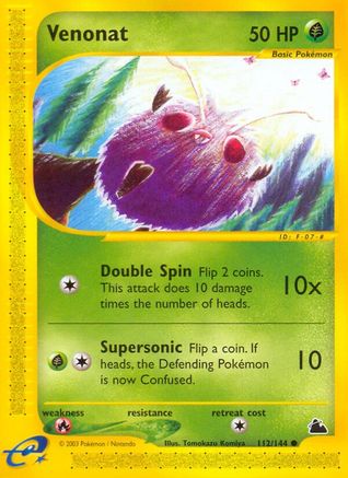 Venonat  - Reverse Holofoil Skyridge - Common
