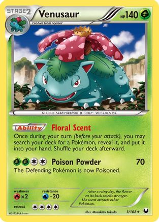 Venusaur 003/108  - Reverse Holofoil Dark Explorers - Holo Rare