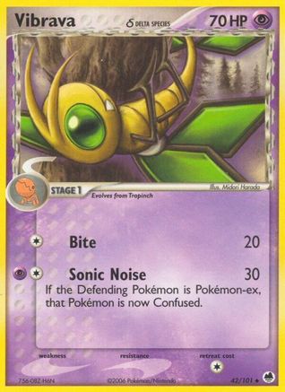 Vibrava - 042/101 (Delta Species)/101  - Reverse Holofoil Dragon Frontiers - Uncommon
