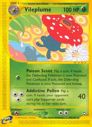 Vileplume  - Reverse Holofoil Aquapolis - Rare
