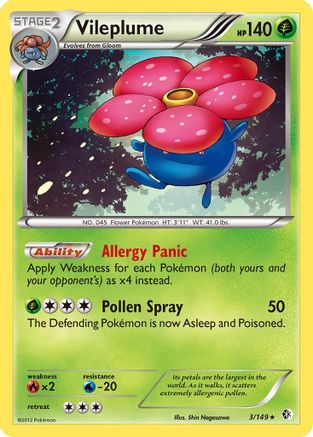 Vileplume  - Reverse Holofoil Boundaries Crossed - Holo Rare