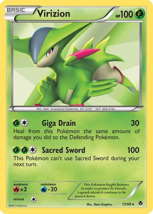 Virizion  - Holofoil Emerging Powers - Holo Rare