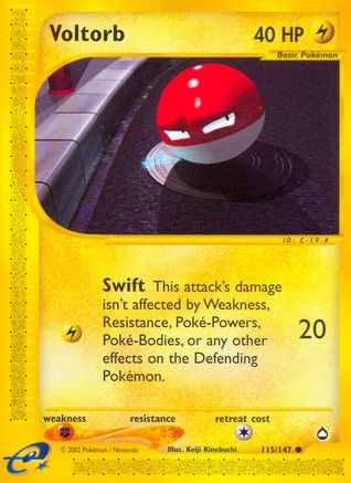 Voltorb (115)  - Reverse Holofoil Aquapolis - Common
