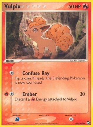 Vulpix 069  - Reverse Holofoil Power Keepers - Common