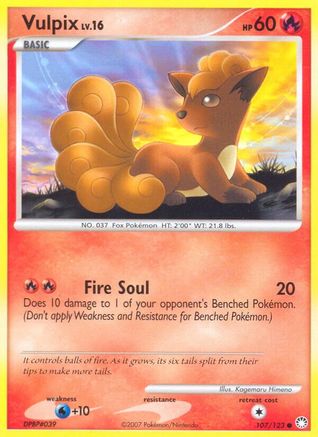 Vulpix 107  - Reverse Holofoil Mysterious Treasures - Common
