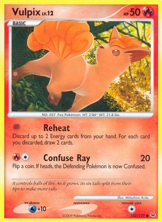 Vulpix 102  - Reverse Holofoil Platinum - Common