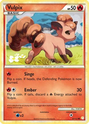 Vulpix 087  HeartGold SoulSilver - Common