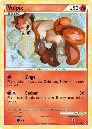 Vulpix 075  - Reverse Holofoil Call of Legends - Common