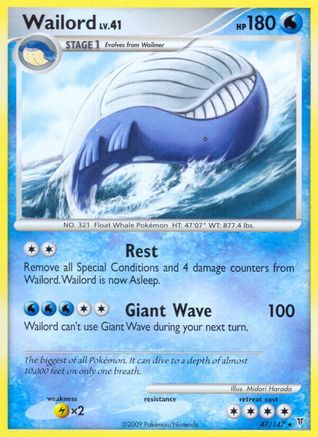 Wailord  - Reverse Holofoil Supreme Victors - Rare