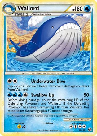 Wailord 031/102  - Reverse Holofoil Triumphant - Rare