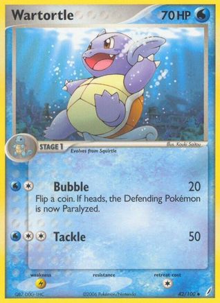 Wartortle - 042/100/100  - Reverse Holofoil Crystal Guardians - Uncommon
