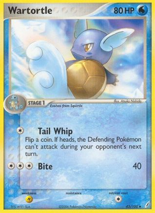 Wartortle 043/100  - Reverse Holofoil Crystal Guardians - Uncommon
