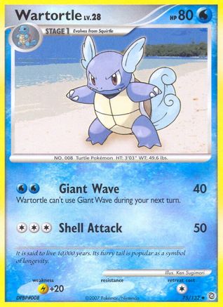 Wartortle  - Reverse Holofoil Secret Wonders - Uncommon