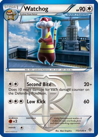 Watchog (Team Plasma) (113)  - Reverse Holofoil Plasma Storm - Rare