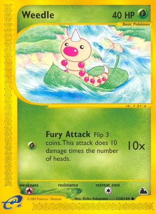 Weedle (114)  - Reverse Holofoil Skyridge - Common