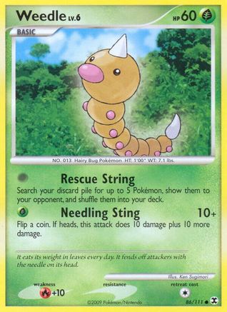 Weedle  - Reverse Holofoil Rising Rivals - Common