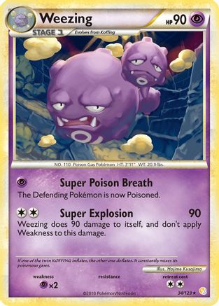 Weezing  - Reverse Holofoil HeartGold SoulSilver - Rare