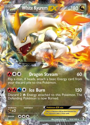 White Kyurem EX 103  - Holofoil Boundaries Crossed - Ultra Rare