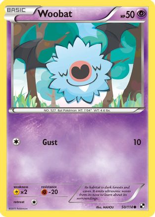 Woobat  - Reverse Holofoil Black and White - Common
