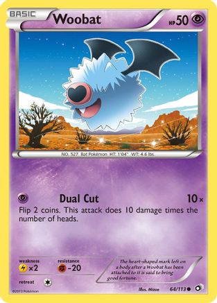 Woobat  - Reverse Holofoil Legendary Treasures - Common
