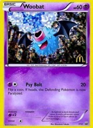 Woobat - 7/12/12  - Holofoil McDonalds Promos 2012 - Promo