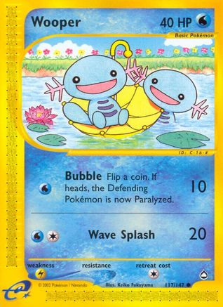 Wooper (117)  - Reverse Holofoil Aquapolis - Common