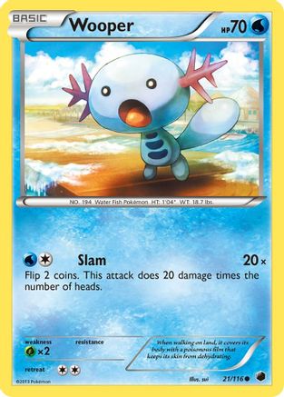 Wooper 021  - Reverse Holofoil Plasma Freeze - Common