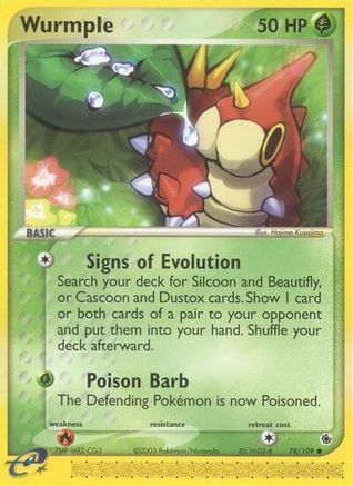 Wurmple/109  - Reverse Holofoil Ruby and Sapphire - Common
