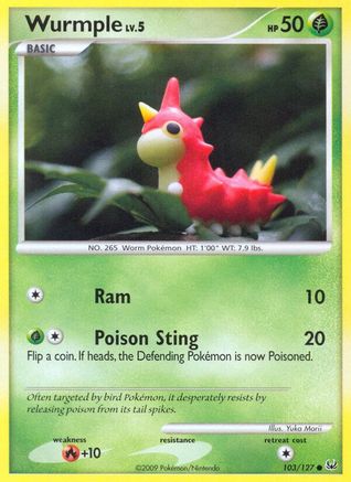 Wurmple 103  - Reverse Holofoil Platinum - Common