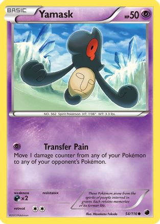 Yamask (54)  - Reverse Holofoil Plasma Freeze - Common