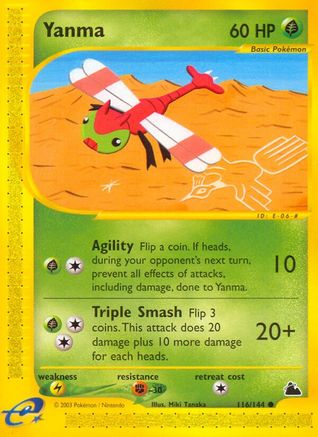 Yanma  - Reverse Holofoil Skyridge - Common