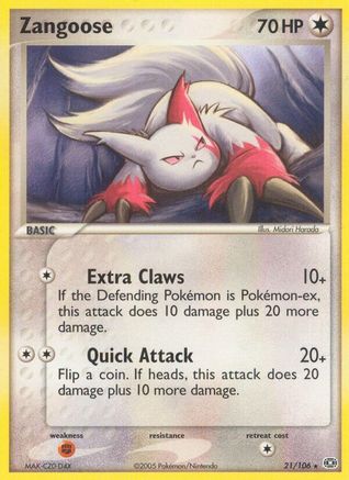 Zangoose  - Reverse Holofoil Emerald - Rare