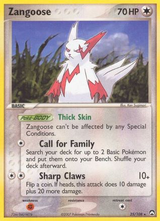 Zangoose 025  - Reverse Holofoil Power Keepers - Rare