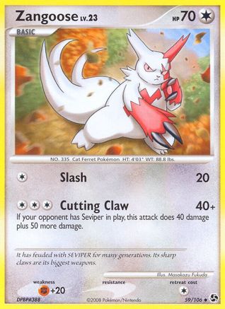Zangoose  - Reverse Holofoil Great Encounters - Uncommon